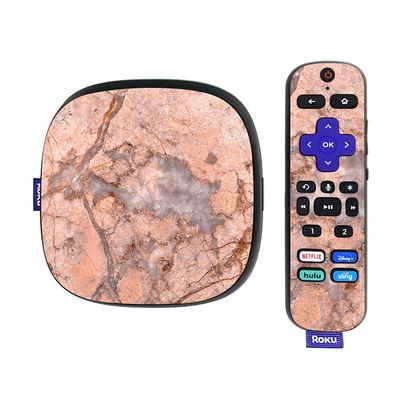 MightySkins Skin Compatible with Roku Ultra HDR 4K Streaming Media Player (2020) - Blush Marble | Protective, Durable, and Unique Vinyl Decal wrap Cover | Easy to Apply | Made in The USA