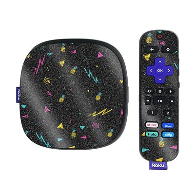 MightySkins Glossy Glitter Skin Compatible with Roku Ultra HDR 4K Streaming Media Player (2020) - Magic Pineapple | Protective, Durable High-Gloss Glitter Finish | Easy to Apply | Made in The USA