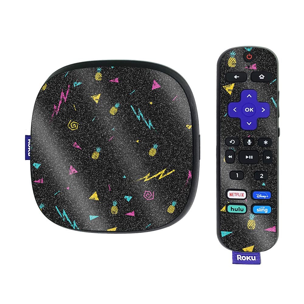 MightySkins Glossy Glitter Skin Compatible with Roku Ultra HDR 4K Streaming Media Player (2020) - Magic Pineapple | Protective, Durable High-Gloss Glitter Finish | Easy to Apply | Made in The USA
