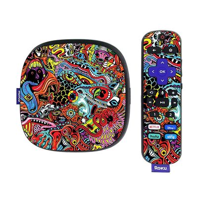 MightySkins Skin Compatible with Roku Ultra HDR 4K Streaming Media Player (2020) - Acid Trippy | Protective, Durable, and Unique Vinyl Decal wrap Cover | Easy to Apply | Made in The USA