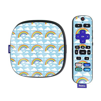 MightySkins Glossy Glitter Skin Compatible with Roku Ultra HDR 4K Streaming Media Player (2020) - Over The Rainbow | Protective, Durable High-Gloss Glitter Finish | Easy to Apply | Made in The USA