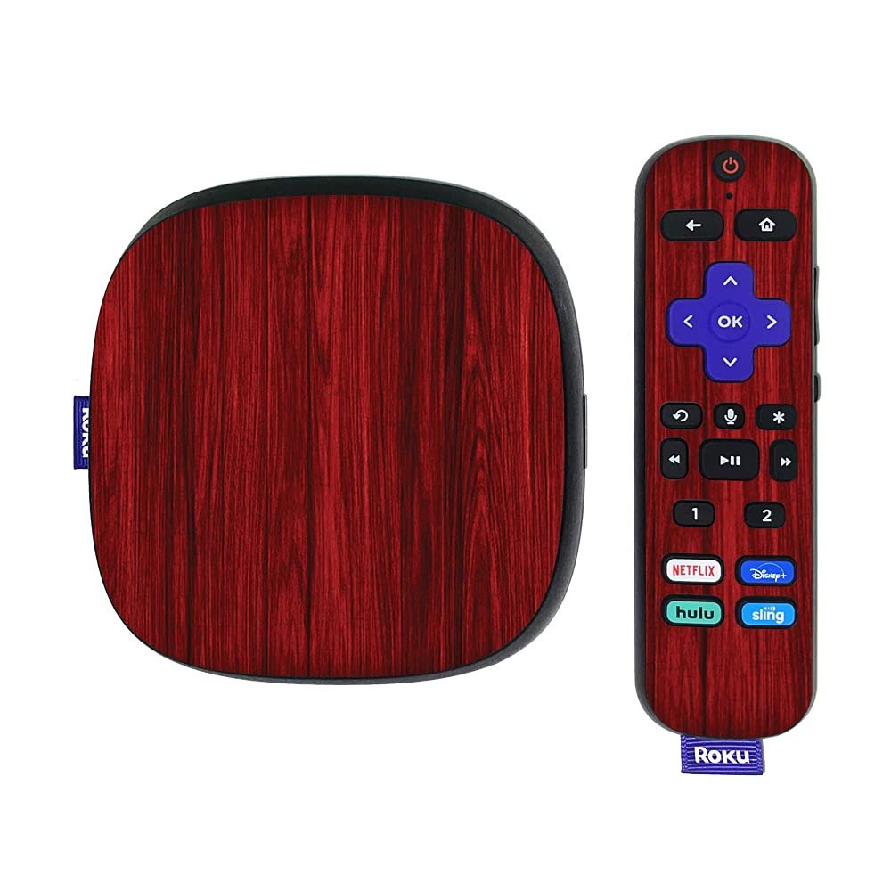 MightySkins Skin Compatible with Roku Ultra HDR 4K Streaming Media Player (2020) - Cherry Grain | Protective, Durable, and Unique Vinyl Decal wrap Cover | Easy to Apply | Made in The USA
