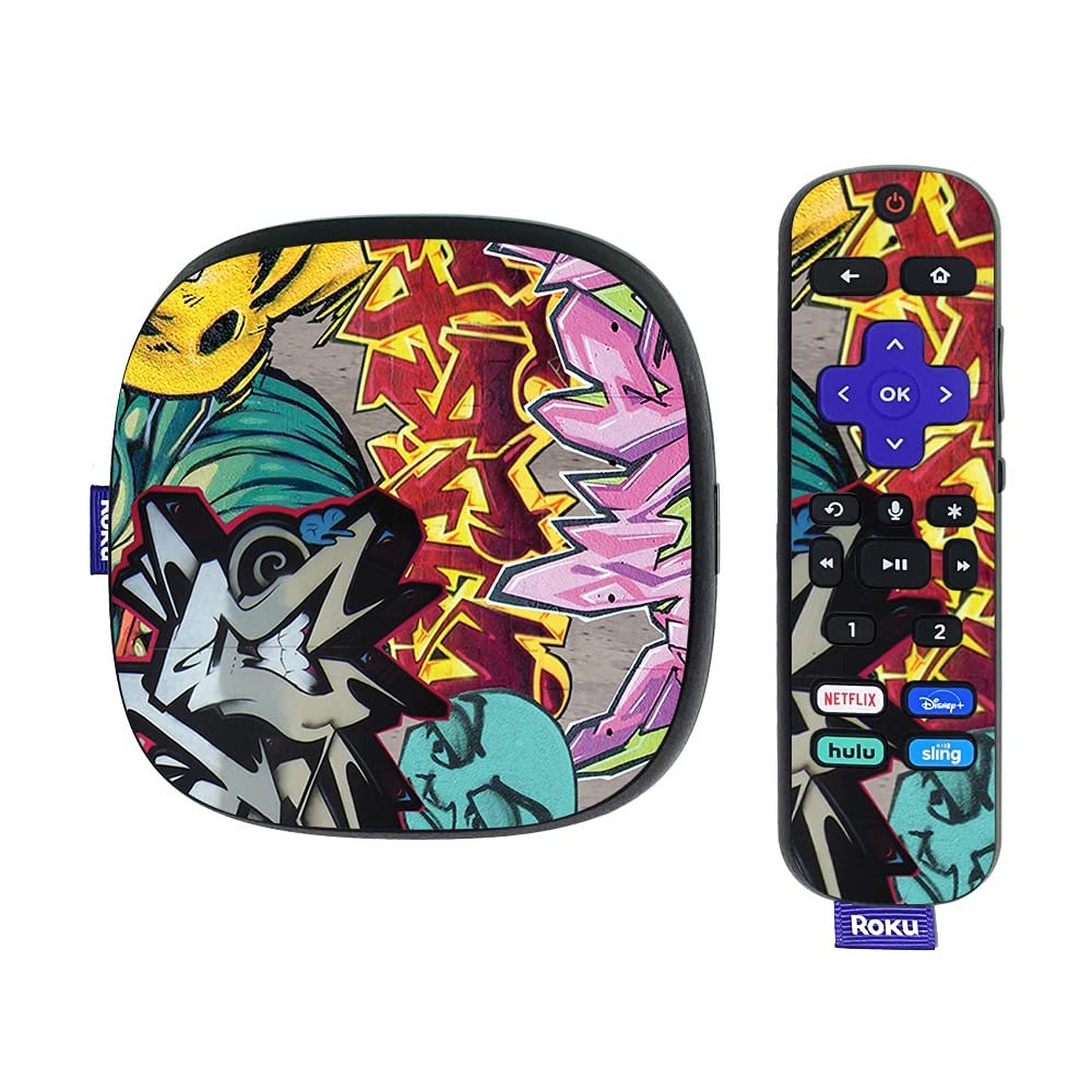 MightySkins Skin Compatible with Roku Ultra HDR 4K Streaming Media Player (2020) - Graffiti Wild Styles | Protective, Durable, and Unique Vinyl Decal wrap Cover | Easy to Apply | Made in The USA