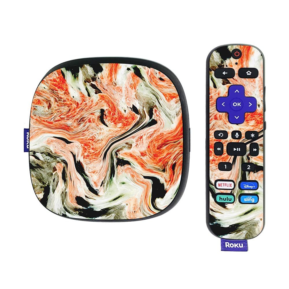 MightySkins Skin Compatible with Roku Ultra HDR 4K Streaming Media Player (2020) - Marble Madness | Protective, Durable, and Unique Vinyl Decal wrap Cover | Easy to Apply | Made in The USA