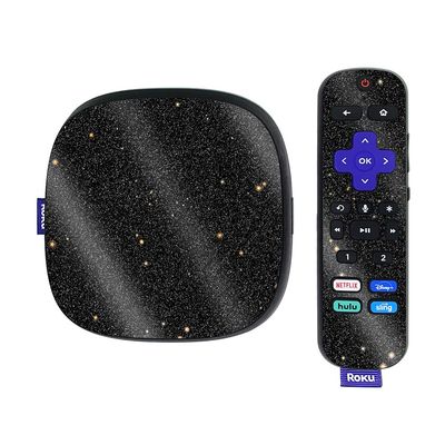 MightySkins Glossy Glitter Skin Compatible with Roku Ultra HDR 4K Streaming Media Player (2020) - Deep Space | Protective, Durable High-Gloss Glitter Finish | Easy to Apply | Made in The USA