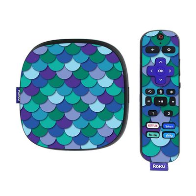 MightySkins Skin Compatible with Roku Ultra HDR 4K Streaming Media Player (2020) - Blue Scales | Protective, Durable, and Unique Vinyl Decal wrap Cover | Easy to Apply | Made in The USA