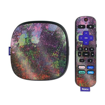 MightySkins Glossy Glitter Skin Compatible with Roku Ultra HDR 4K Streaming Media Player (2020) - Paint Drip | Protective, Durable High-Gloss Glitter Finish | Easy to Apply | Made in The USA