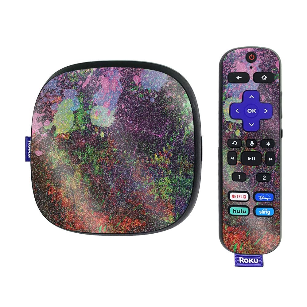 MightySkins Glossy Glitter Skin Compatible with Roku Ultra HDR 4K Streaming Media Player (2020) - Paint Drip | Protective, Durable High-Gloss Glitter Finish | Easy to Apply | Made in The USA