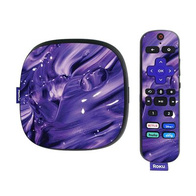 MightySkins Skin Compatible with Roku Ultra HDR 4K Streaming Media Player (2020) - Purple Wash | Protective, Durable, and Unique Vinyl Decal wrap Cover | Easy to Apply | Made in The USA