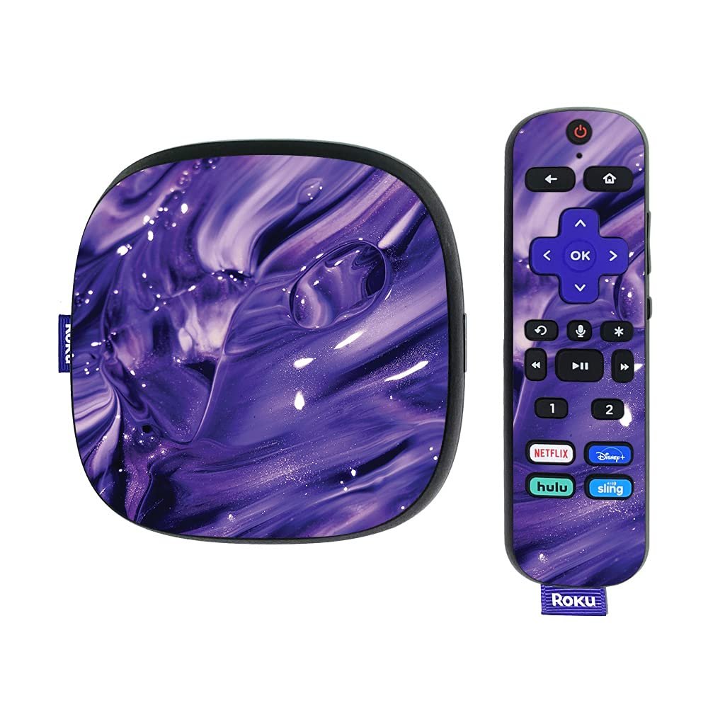 MightySkins Skin Compatible with Roku Ultra HDR 4K Streaming Media Player (2020) - Purple Wash | Protective, Durable, and Unique Vinyl Decal wrap Cover | Easy to Apply | Made in The USA