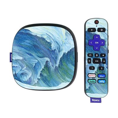 MightySkins Glossy Glitter Skin Compatible with Roku Ultra HDR 4K Streaming Media Player (2020) - Perfect Wave | Protective, Durable High-Gloss Glitter Finish | Easy to Apply | Made in The USA