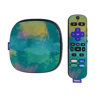 MightySkins Skin Compatible with Roku Ultra HDR 4K Streaming Media Player (2020) - Watercolor Blue | Protective, Durable, and Unique Vinyl Decal wrap Cover | Easy to Apply | Made in The USA