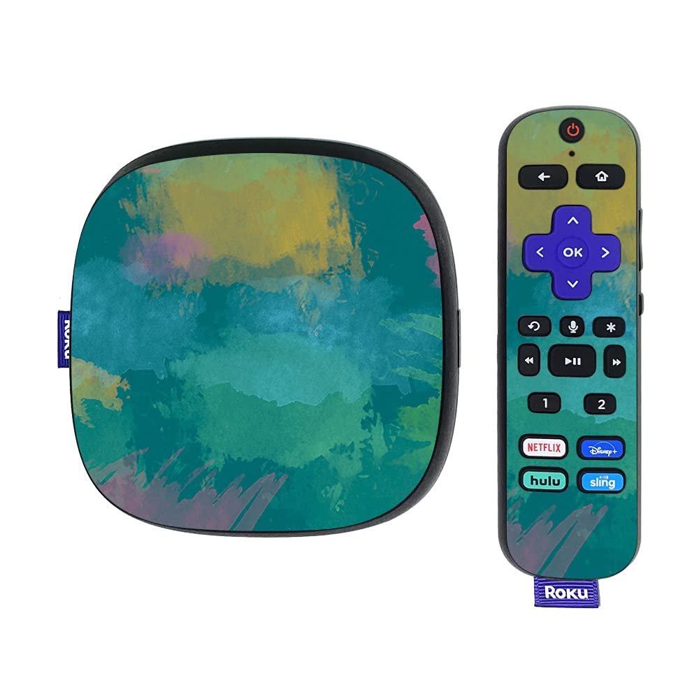 MightySkins Skin Compatible with Roku Ultra HDR 4K Streaming Media Player (2020) - Watercolor Blue | Protective, Durable, and Unique Vinyl Decal wrap Cover | Easy to Apply | Made in The USA