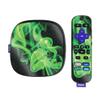 MightySkins Glossy Glitter Skin Compatible with Roku Ultra HDR 4K Streaming Media Player (2020) - Green Flames | Protective, Durable High-Gloss Glitter Finish | Easy to Apply | Made in The USA view 1