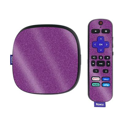 MIGHTY SKINS Glossy Glitter Skin Compatible with Roku Ultra HDR 4K Streaming Media Player (2020) - Solid Purple | Protective, Durable High-Gloss Glitter Finish | Easy to Apply | Made in The USA, (GL-ROUL4K20-Solid Purple)