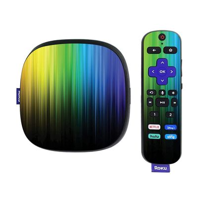MightySkins Skin Compatible with Roku Ultra HDR 4K Streaming Media Player (2020) - Rainbow Streaks | Protective, Durable, and Unique Vinyl Decal wrap Cover | Easy to Apply | Made in The USA