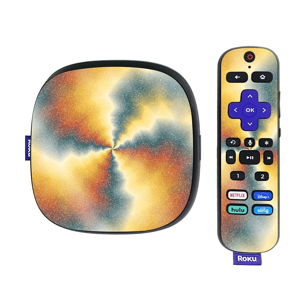 MightySkins Glossy Glitter Skin Compatible with Roku Ultra HDR 4K Streaming Media Player (2020) - Eye of The Storm | Protective, Durable High-Gloss Glitter Finish | Easy to Apply | Made in The USA