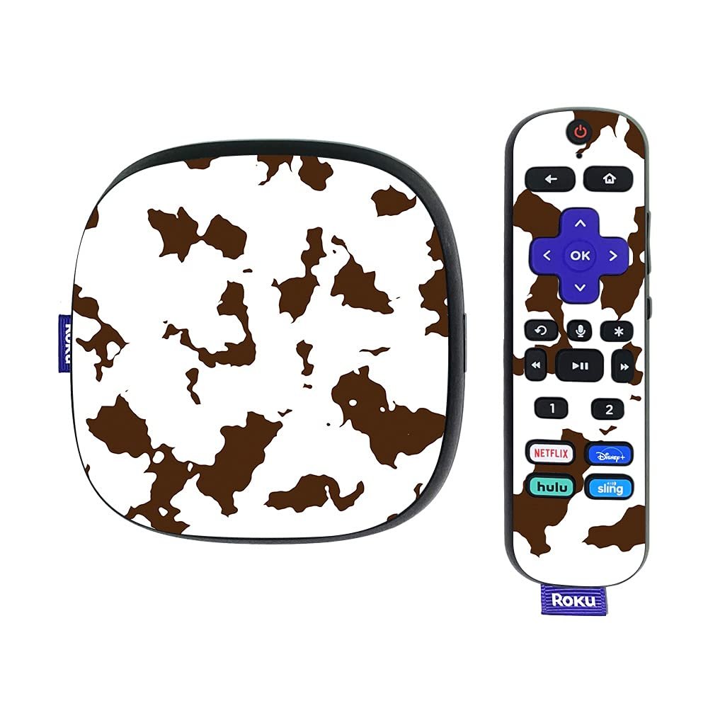 MightySkins Skin Compatible with Roku Ultra HDR 4K Streaming Media Player (2020) - Brown Cow | Protective, Durable, and Unique Vinyl Decal wrap Cover | Easy to Apply | Made in The USA