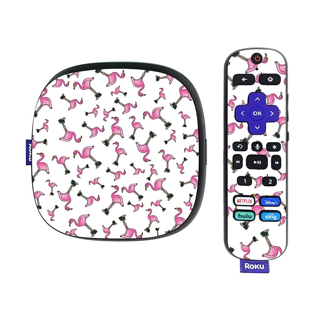 MightySkins Skin Compatible with Roku Ultra HDR 4K Streaming Media Player (2020) - Cool Flamingo | Protective, Durable, and Unique Vinyl Decal wrap Cover | Easy to Apply | Made in The USA