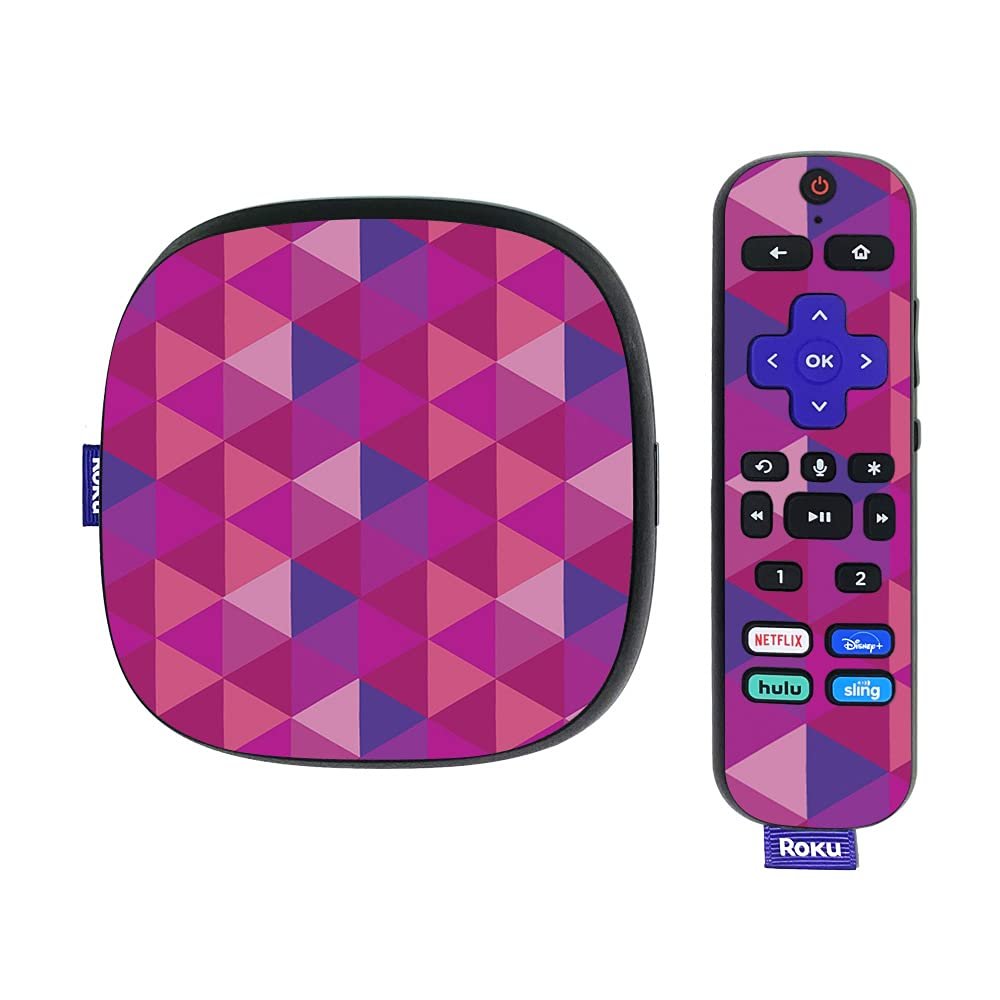 MightySkins Skin Compatible with Roku Ultra HDR 4K Streaming Media Player (2020) - Pink Kaleidoscope | Protective, Durable, and Unique Vinyl Decal wrap Cover | Easy to Apply | Made in The USA