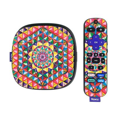 MightySkins Skin Compatible with Roku Ultra HDR 4K Streaming Media Player (2020) - Rainbow Kaleidoscope | Protective, Durable, and Unique Vinyl Decal wrap Cover | Easy to Apply | Made in The USA
