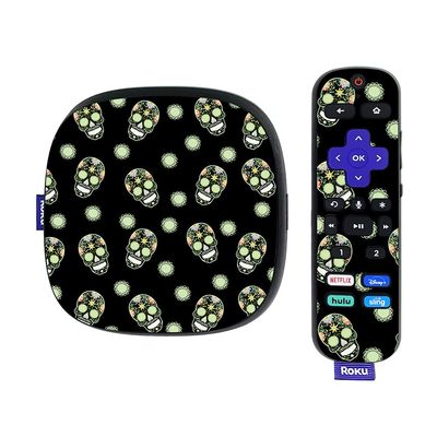MightySkins Skin Compatible with Roku Ultra HDR 4K Streaming Media Player (2020) - Nighttime Skulls | Protective, Durable, and Unique Vinyl Decal wrap Cover | Easy to Applys | Made in The USA