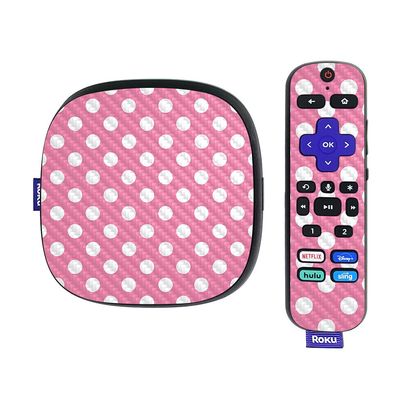 MightySkins Carbon Fiber Skin Compatible with Roku Ultra HDR 4K Streaming Media Player (2020) - Mini Dots | Protective, Durable Textured Carbon Fiber Finish | Easy to Apply | Made in The USA