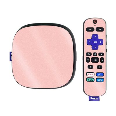 MightySkins Glossy Glitter Skin Compatible with Roku Ultra HDR 4K Streaming Media Player (2020) - Solid Blush | Protective, Durable High-Gloss Glitter Finish | Easy to Apply | Made in The USA