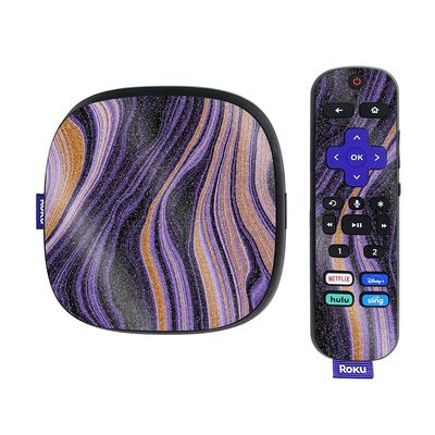 MightySkins Glossy Glitter Skin Compatible with Roku Ultra HDR 4K Streaming Media Player (2020) - Purple Jewel | Protective, Durable High-Gloss Glitter Finish | Easy to Apply | Made in The USA