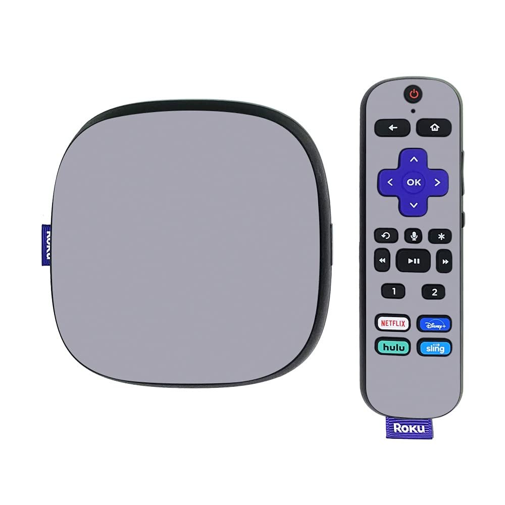 MightySkins Skin Compatible with Roku Ultra HDR 4K Streaming Media Player (2020) - Solid Gray | Protective, Durable, and Unique Vinyl Decal wrap Cover | Easy to Apply | Made in The USA