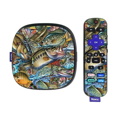 MightySkins Skin Compatible with Roku Ultra HDR 4K Streaming Media Player (2020) - Action Fish Puzzle | Protective, Durable, and Unique Vinyl Decal wrap Cover | Easy to Apply | Made in The USA
