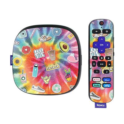 MightySkins Glossy Glitter Skin Compatible with Roku Ultra HDR 4K Streaming Media Player (2020) - VSCO Girl | Protective, Durable High-Gloss Glitter Finish | Easy to Apply | Made in The USA