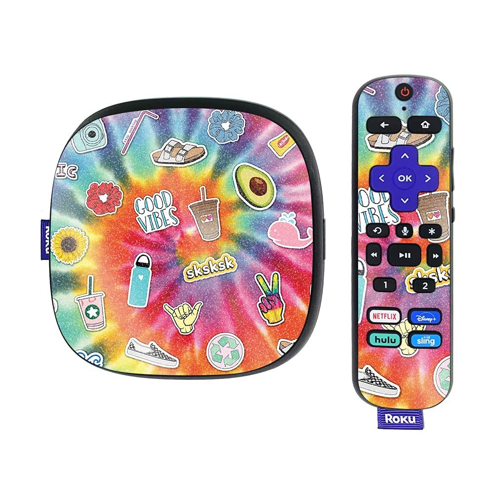 MightySkins Glossy Glitter Skin Compatible with Roku Ultra HDR 4K Streaming Media Player (2020) - VSCO Girl | Protective, Durable High-Gloss Glitter Finish | Easy to Apply | Made in The USA