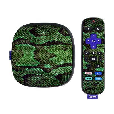 MightySkins Skin Compatible with Roku Ultra HDR 4K Streaming Media Player (2020) - Green Serpent | Protective, Durable, and Unique Vinyl Decal wrap Cover | Easy to Apply | Made in The USA