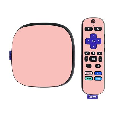 MightySkins Skin Compatible with Roku Ultra HDR 4K Streaming Media Player (2020) - Solid Blush | Protective, Durable, and Unique Vinyl Decal wrap Cover | Easy to Apply | Made in The USA