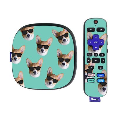 MightySkins Skin Compatible with Roku Ultra HDR 4K Streaming Media Player (2020) - Cool Corgi | Protective, Durable, and Unique Vinyl Decal wrap Cover | Easy to Apply | Made in The USA