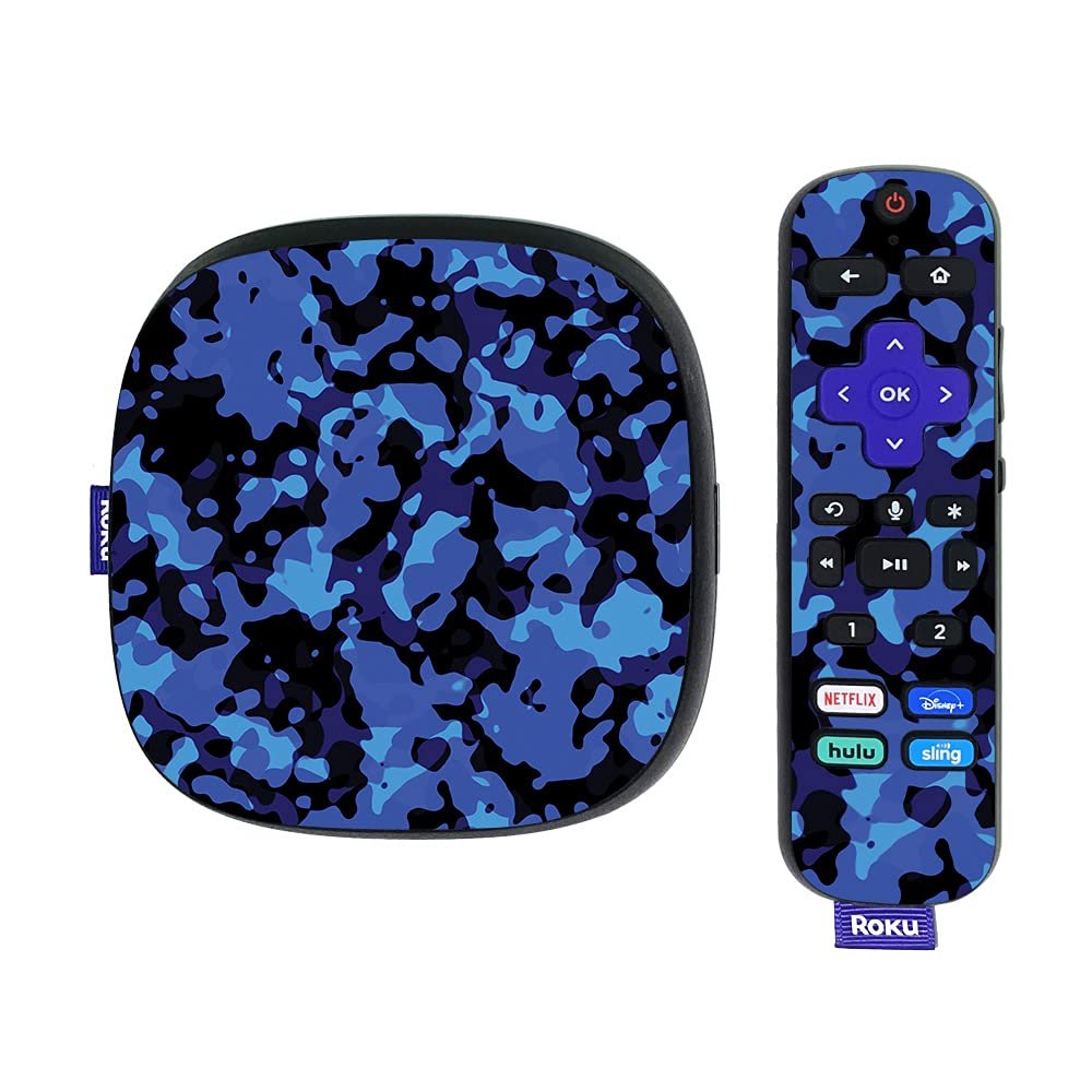 MightySkins Skin Compatible with Roku Ultra HDR 4K Streaming Media Player (2020) - Blue Modern Camo | Protective, Durable, and Unique Vinyl Decal wrap Cover | Easy to Applys | Made in The USA