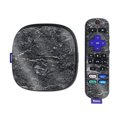 MightySkins Glossy Glitter Skin Compatible with Roku Ultra HDR 4K Streaming Media Player (2020) - Onyx Marble | Protective, Durable High-Gloss Glitter Finish | Easy to Apply | Made in The USA