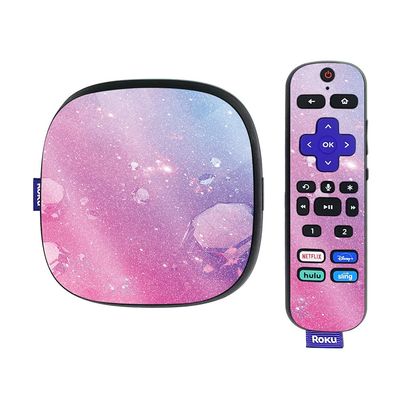 MightySkins Glossy Glitter Skin Compatible with Roku Ultra HDR 4K Streaming Media Player (2020) - Pink Diamond | Protective, Durable High-Gloss Glitter Finish | Easy to Apply | Made in The USA