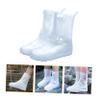 Cabilock 1 Pair waterproof silicone shoe cover rainproof shoe protector rainproof shoe covers outdoor shoe cover water resistant boot cover non- white pvc aldult boots men and women view 2
