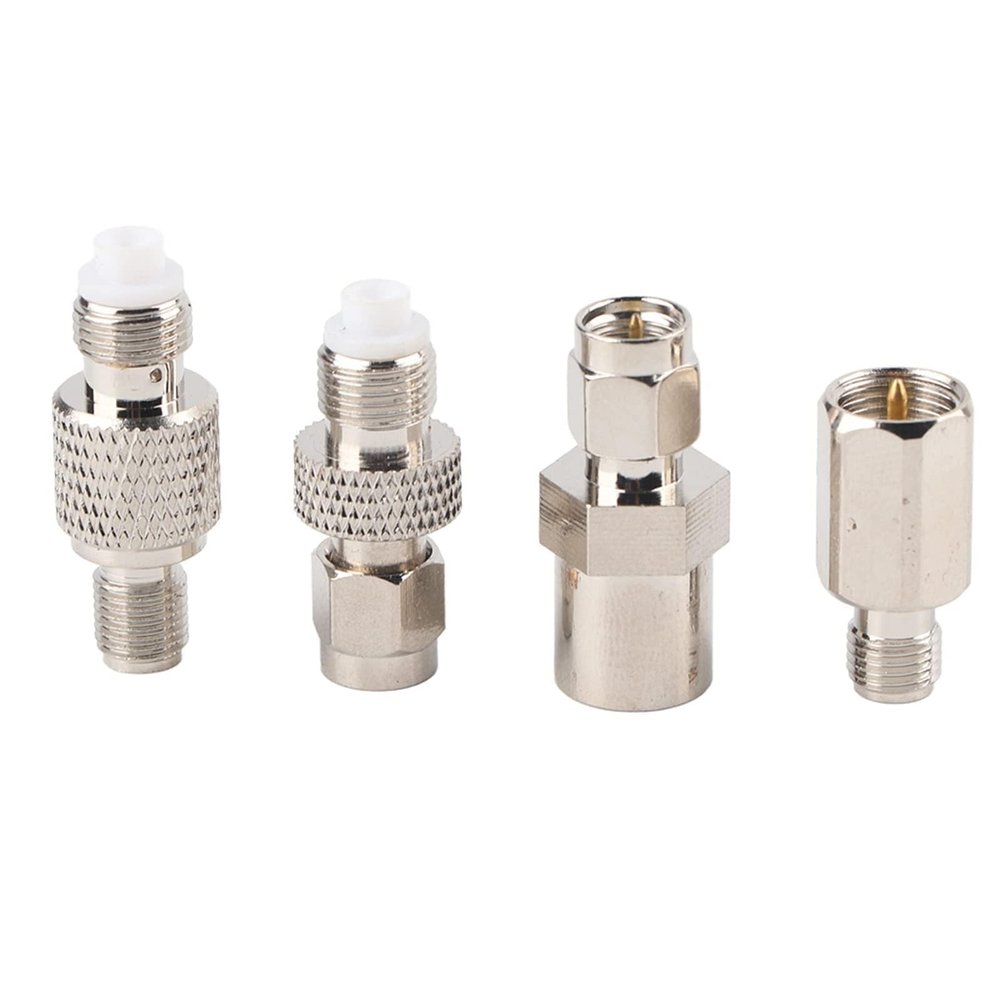 HERCHR FME to SMA Adapter, 4Pcs FME to SMA Connector Aerial Adapter Cable DAB Coaxial Antenna Converter SMA Coaxial Connector SMA FME Coax Adapter WiFi Antenna Adapter RF Coaxial Connector