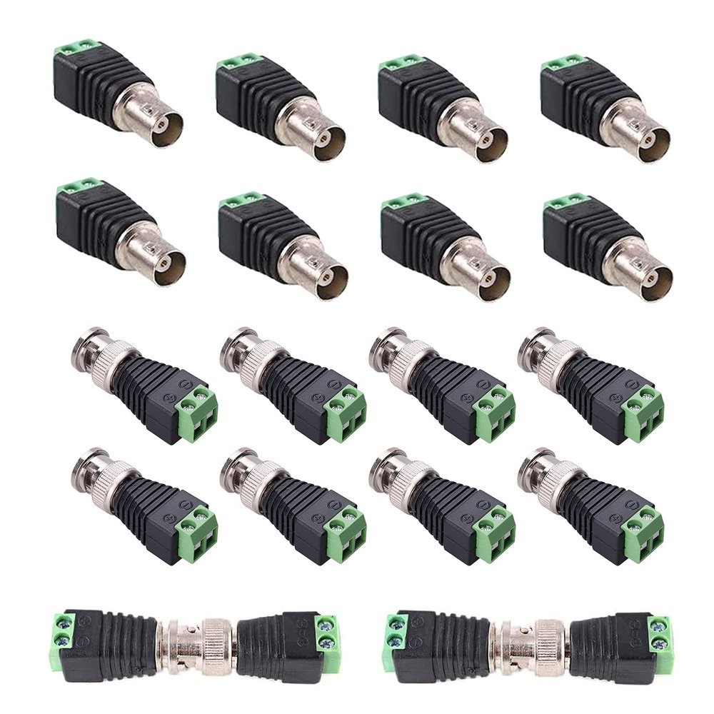 lkelyonewy BNC to Cat5e Adapter Male Connectors and Solderless Female Video Balun Connector,Screw Camera Terminal Plug for CCTV Surveillance Cable Ethernet Speaker