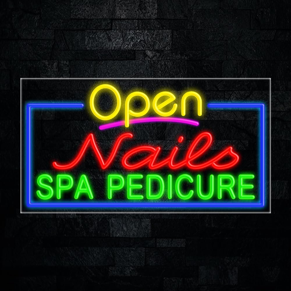 Nails Spa Pedicure led neon sign 33"L x 18"H #35411 Custom LED Light for Business Logo, Home, Event, office, Wedding Bright, Energy-Saving Wall Decor