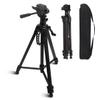 SMTOER 65-Inch Lightweight Aluminum Tripod with 3-Way Head, Bubble Levels, Quick Release Plate, 1/4" and 5/8" Thread Mount view 1