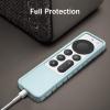 Fintie Protective Case for Apple TV Siri Remote 2021 2022 - Honey Comb Lightweight Anti Slip Shockproof Silicone Cover for Apple TV 4K / HD Siri Remote Controller (2nd Gen / 3rd Gen), Blue-Glow view 3