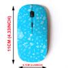 2.4G Wireless Mouse with Cute Pattern Design for All Laptops and Desktops with Nano Receiver - Autumn Leaves Outline Vintage view 2