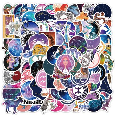 100PCs Constellation Zodiac Stickers, Twelve Signs Waterproof Vinyl Decals, Stickers for Laptop, Waterbottle, Phone, Skateboard, Guitar, Helmet, Decals as DIY Gifts & Party Favors (Zodiac)