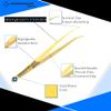OdontoMed2011 Gold Plated Color 6-inch Sewing Machine Tweezers Serrated Bent Tips | Professional Grade, High Precision | Stainless Steel view 3