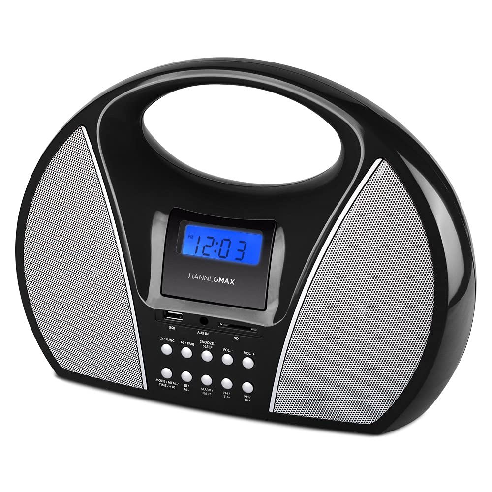 HANNLOMAX HX-510R Portable Radio, Bluetooth, USB/SD Port (Black)