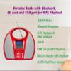 HANNLOMAX HX-510R Portable AM/FM Radio with USB/SD Port for MP3 Playback, Bluetooth and Aux-in (Red) view 2